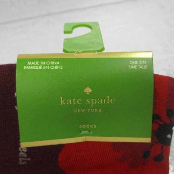 KATE SPADE Poppy Flower Anklet Socks NWT One Size - Picture 3 of 6